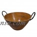 Elements 15.5 Inch Round Bowl in Mango Wood with Metal Handles   566089496